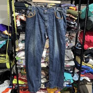Y2K Rare Redpepper Denim Japan Co Dark Wash Embroidered Jeans Size 42x34